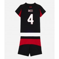 Dětský fotbalový dres AC Milan Samuele Ricci #4 2025-26 Domácí Krátký Rukáv (+ trenýrky)